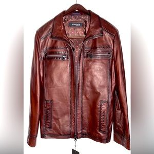 Men’s Leather Jacket. Lambskin. Size Large